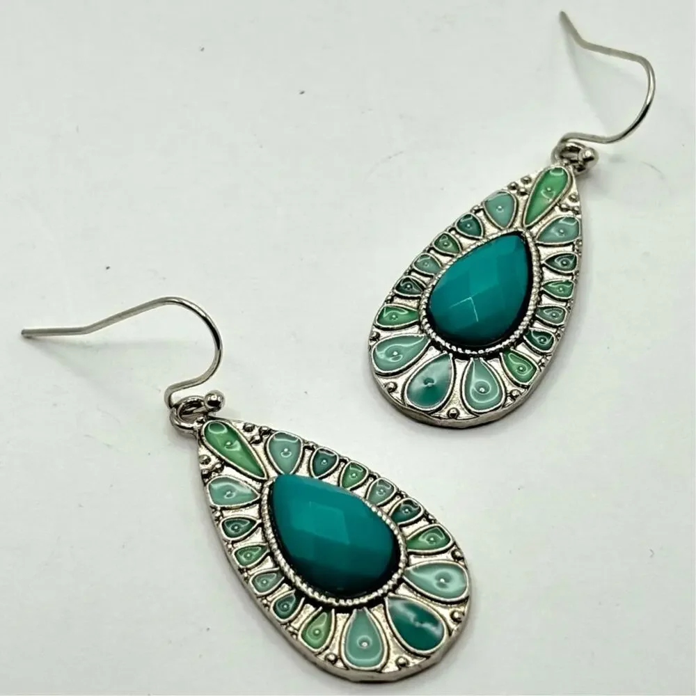 Silver & Blue Western Earrings